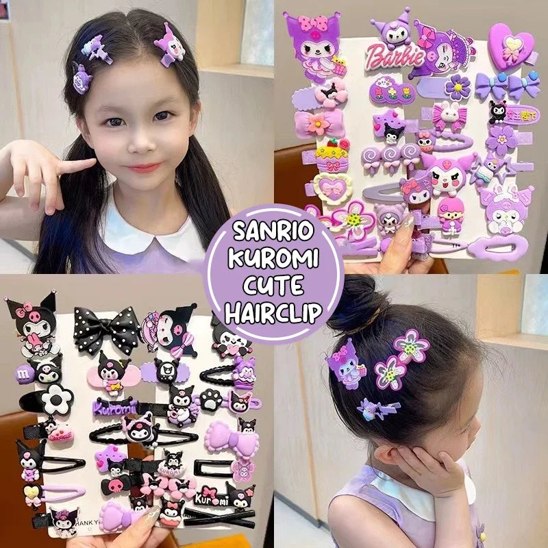 14pcs Sanrio Kuromi Hairclip & Headwear Set - Image 6