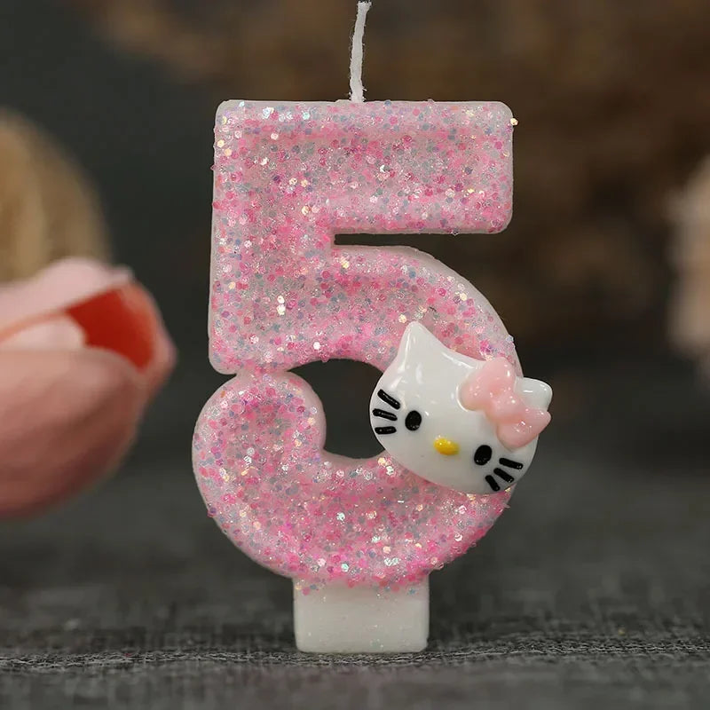 Kawaii Hello Kitty Number Birthday Candles - Image 9