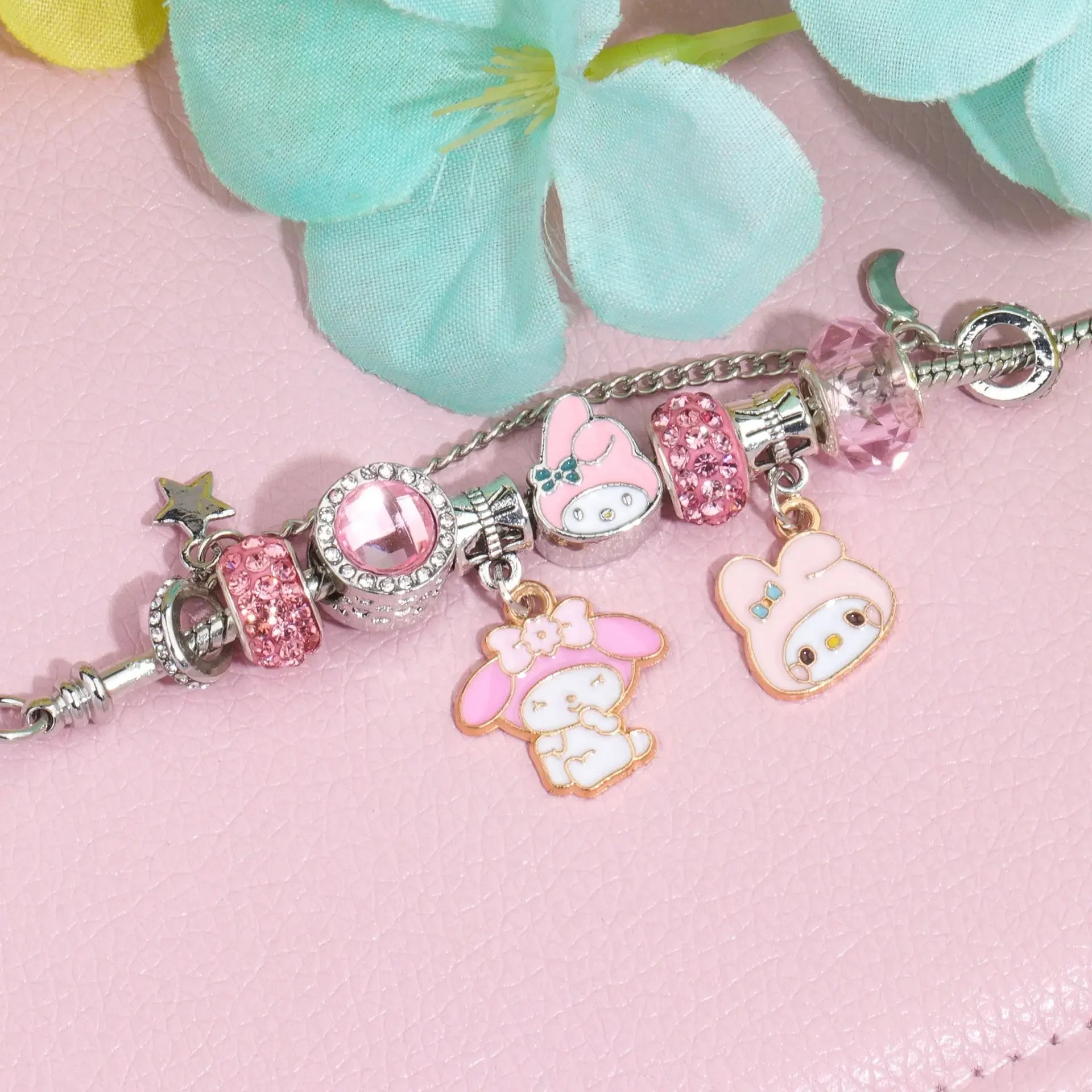 Cartoon Character Kuromi & Melody Adjustable Bracelet - Image 3