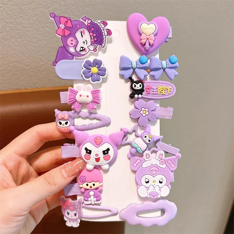 14pcs Sanrio Kuromi Hairclip & Headwear Set - Image 9