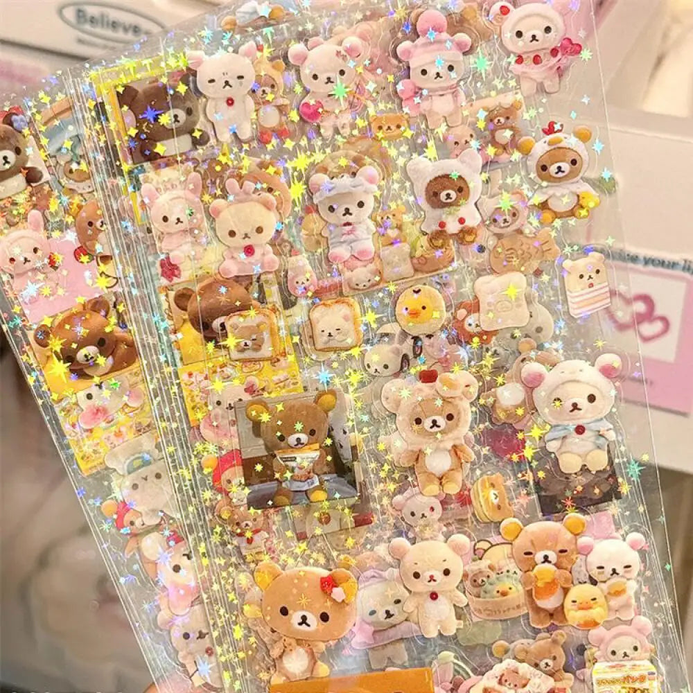 5pcs Hello Kitty & Rilakkuma Die-Cut Sticker Set - Image 5