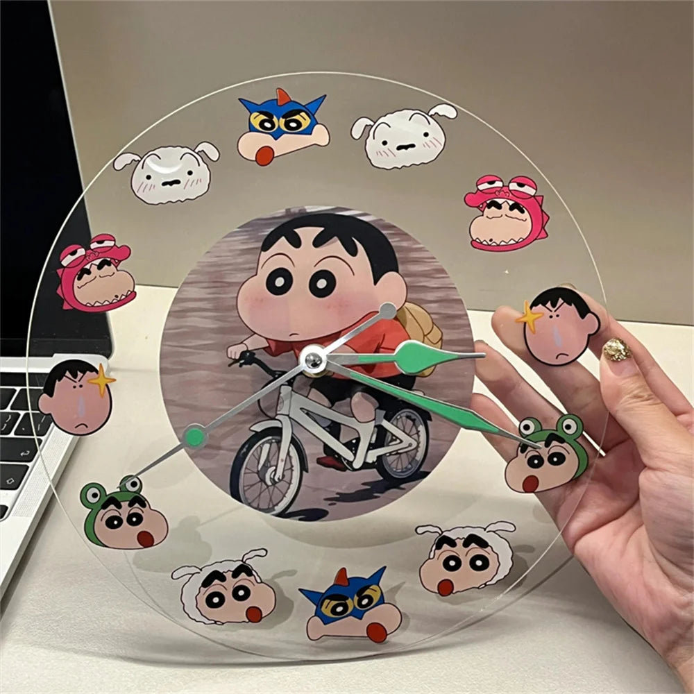Kawaii Anime Crayon Shin-Chan Acrylic Clock