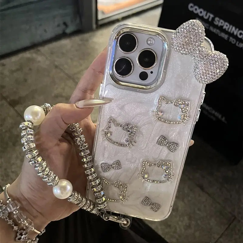 Hello Kitty Anime Diamond Three-Dimensional Chain Phone Case - Image 6