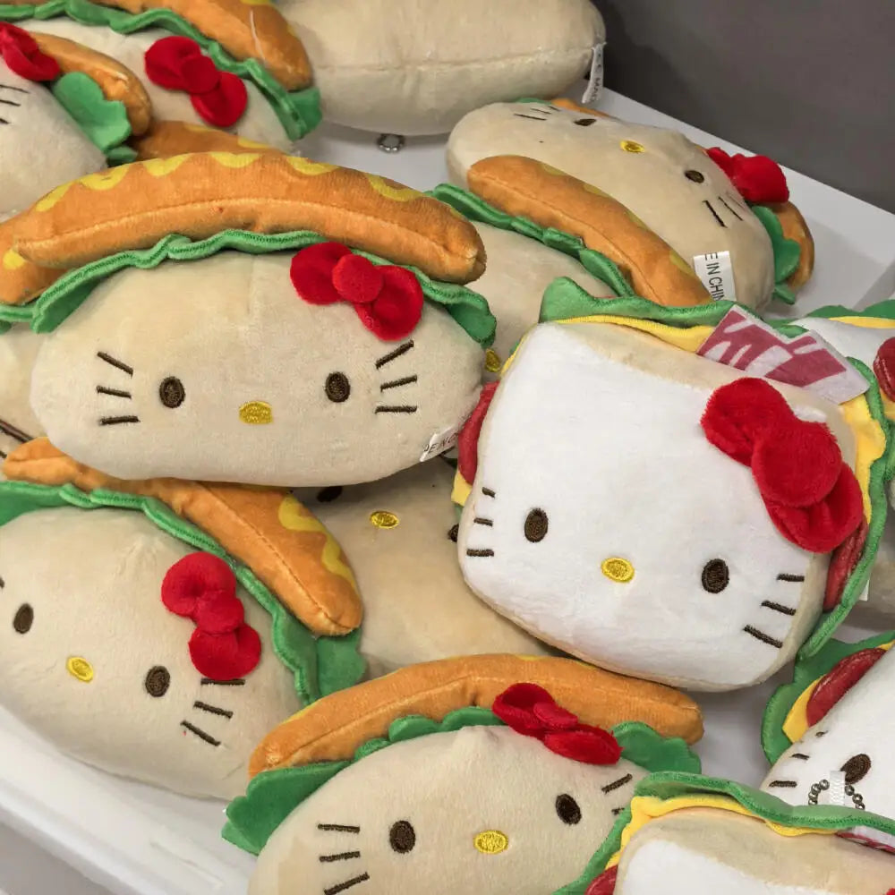 New Sanrio Sandwich Hot Dog Hello Kitty Stuffed Keychain - Image 3