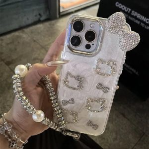 Hello Kitty Anime Diamond Three-Dimensional Chain Phone Case
