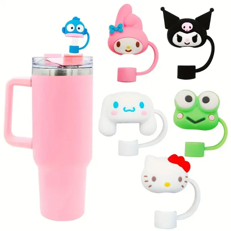 6pcs Sanrio Reusable Straw Toppers Set