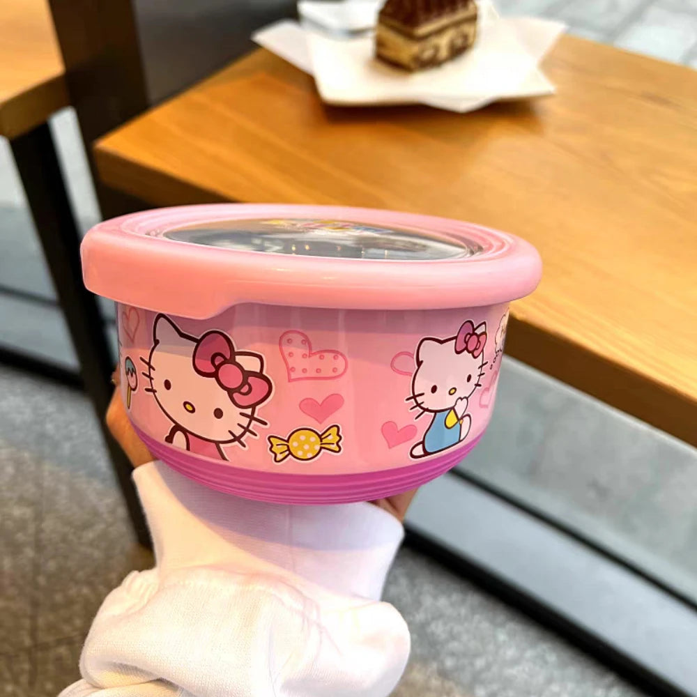Anime Sanrio Hello Kitty Stainless Steel Ramen Bowl with Lid - Image 5