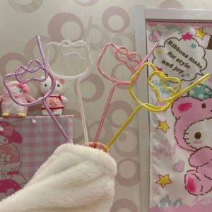 Sanrio Kitty Colorful Straw Set
